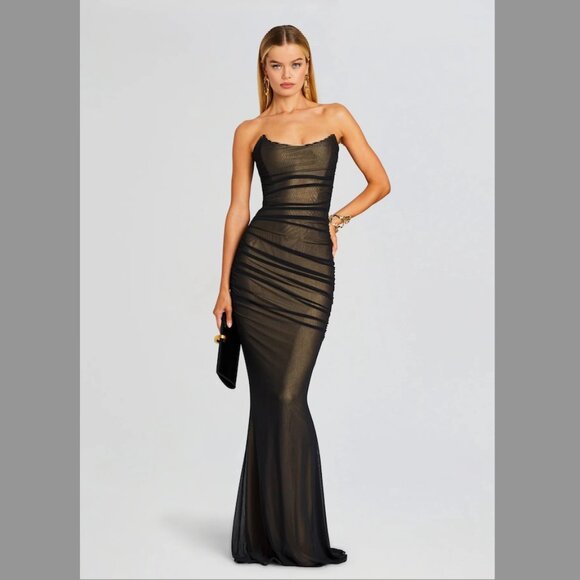 Retrofete Black Strapless Maxi Dress - Picture 1 of 11